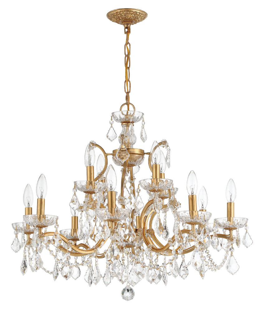 Park Avenue Chandelier - Modern 12-Light Fixture with Wrought Iron and Cut Crystal Elements | Alternate View