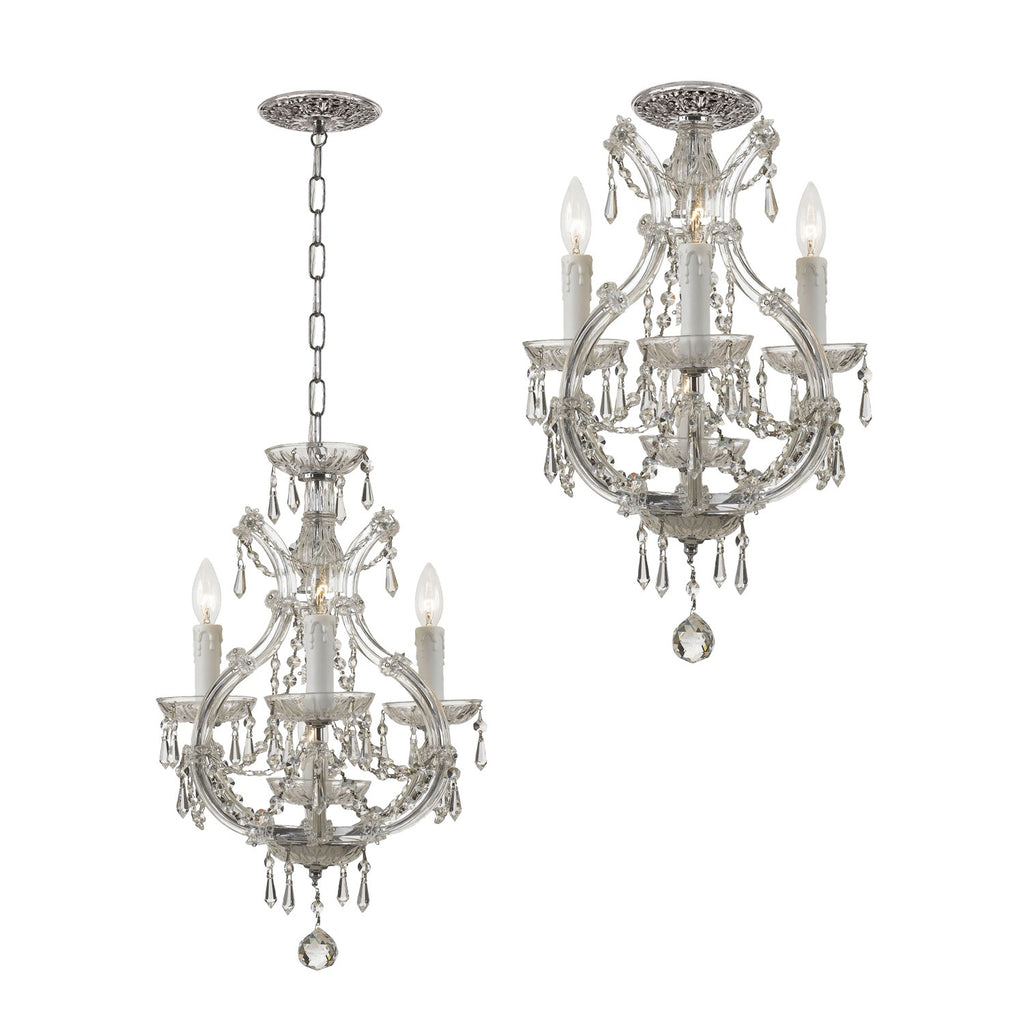 Park Avenue Classic Chandelier - Crystal Detailing | Traditional 4-Light Fixture | Alternate View