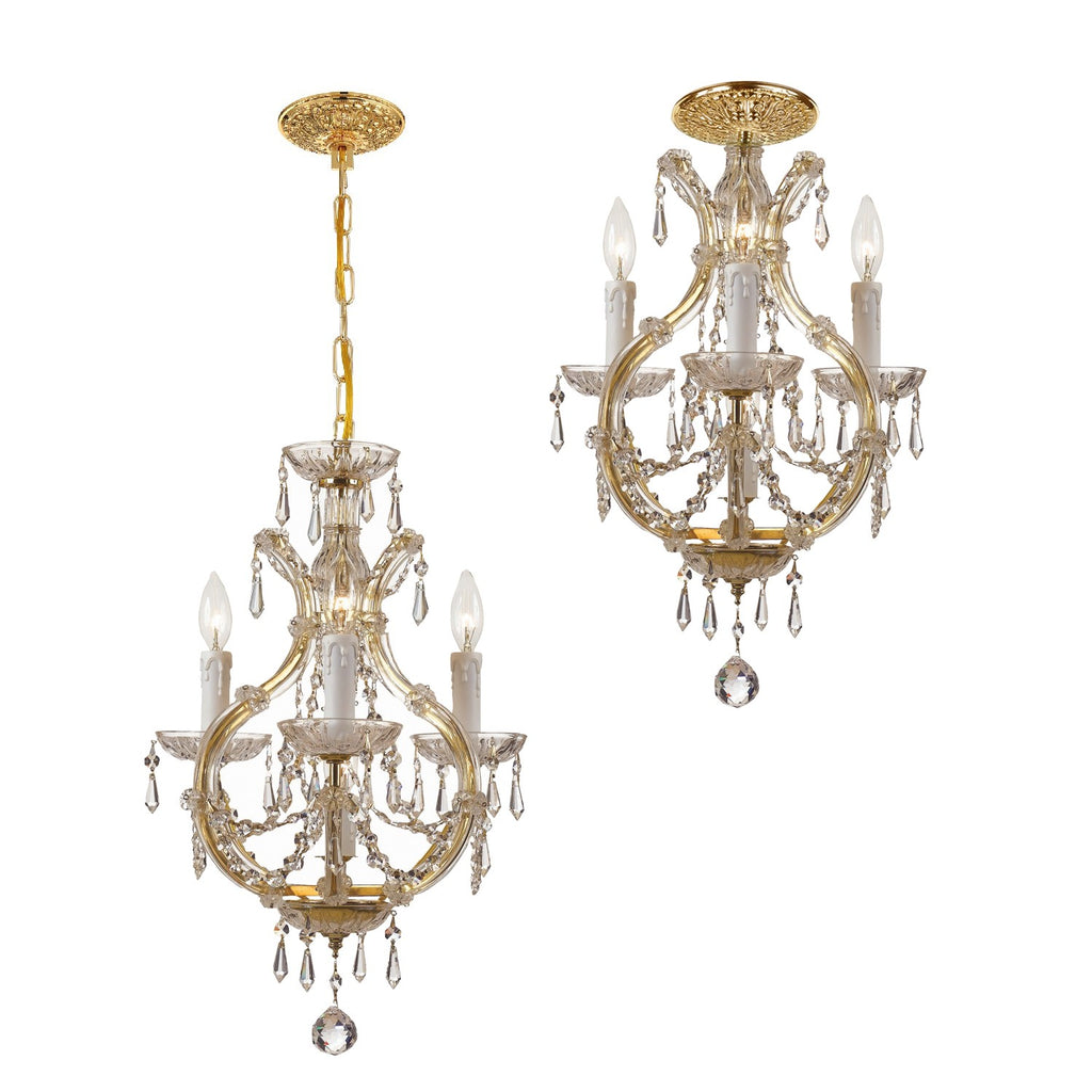 Park Avenue Classic Chandelier - Crystal Detailing | Traditional 4-Light Fixture | Alternate View