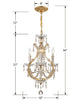 Park Avenue Classic Chandelier - Crystal Detailing | Traditional 4-Light Fixture | Item Dimensions