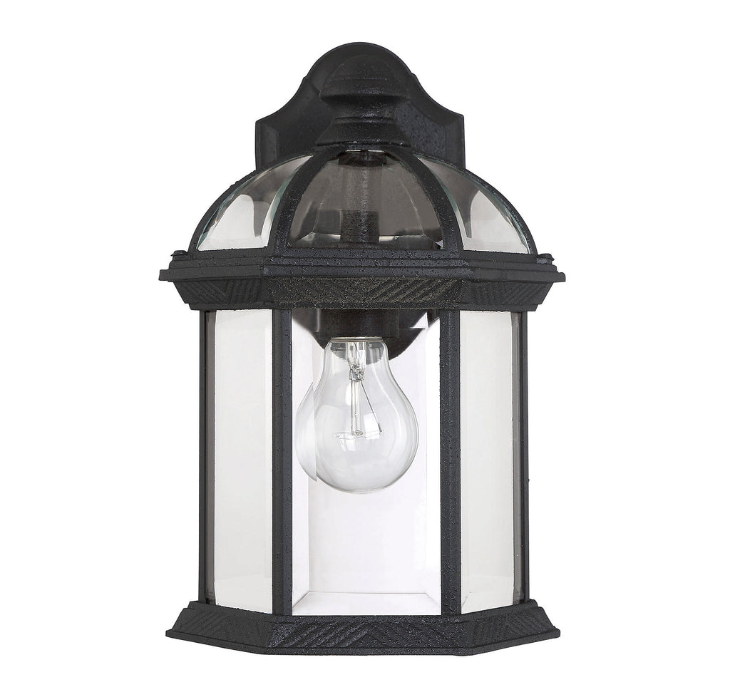 Park Avenue Outdoor Wall Lantern - Traditional 1-Light Fixture in Textured Black | Alternate View