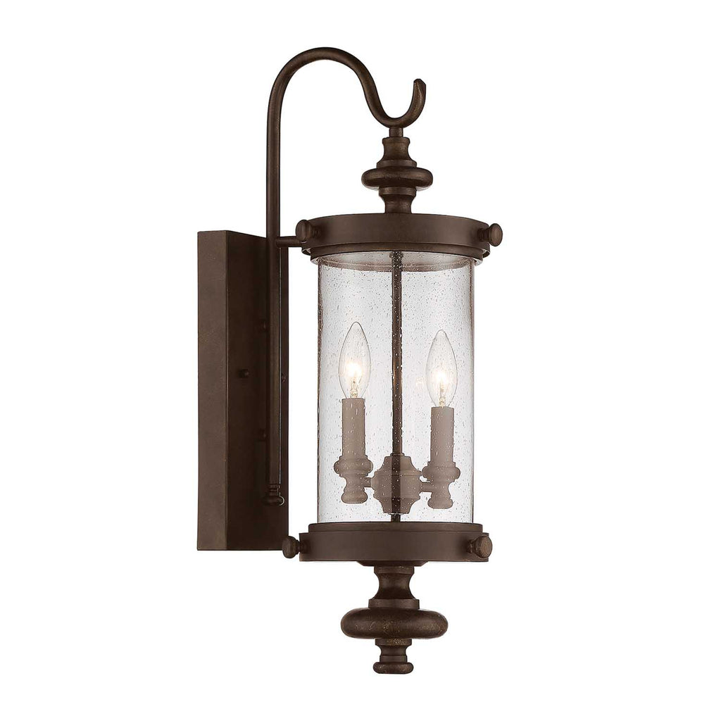 Transitional Outdoor Wall Lantern in Walnut Patina Finish with 2 Lights - Bryant Park