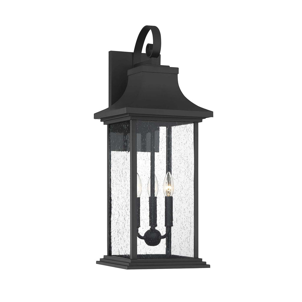 Timeless SoHo Chic 3 light Outdoor Wall Lantern - Matte Black