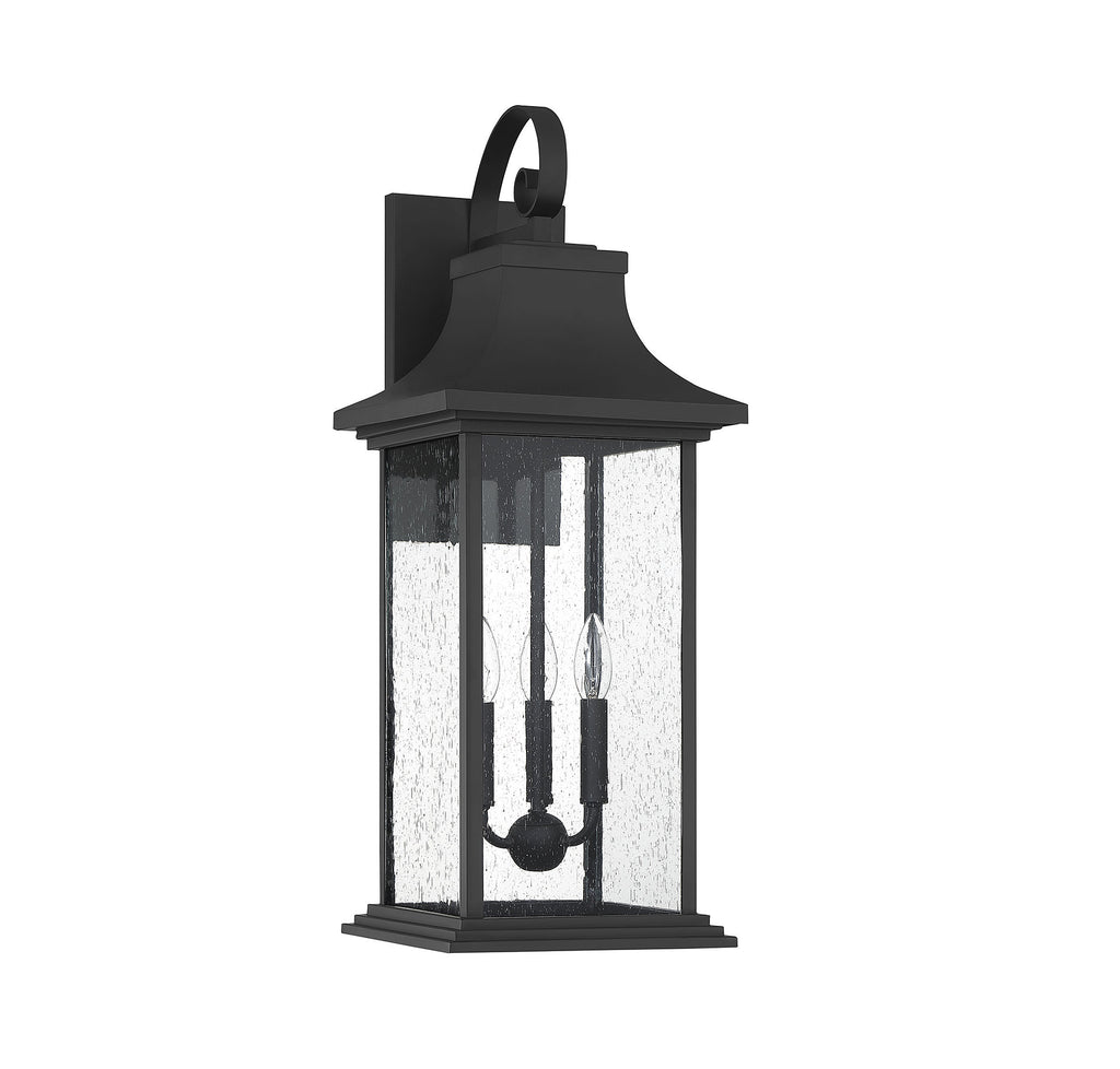 Timeless SoHo Chic 3 light Outdoor Wall Lantern - Matte Black | Alternate View