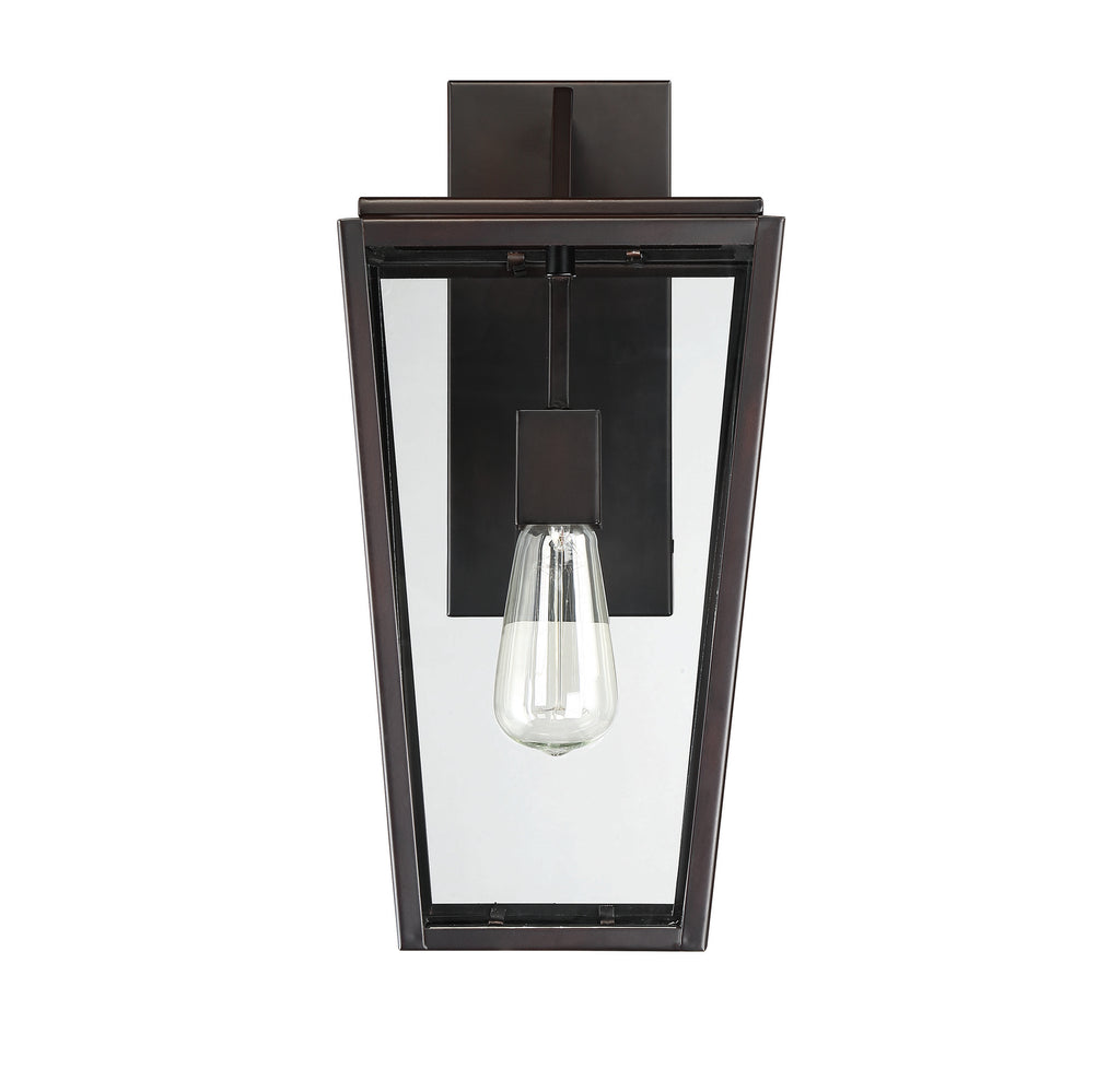 Modern Outdoor Wall Lantern in English Bronze Finish | Alternate View