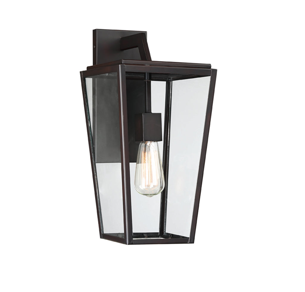 Modern Outdoor Wall Lantern in English Bronze Finish | Alternate View