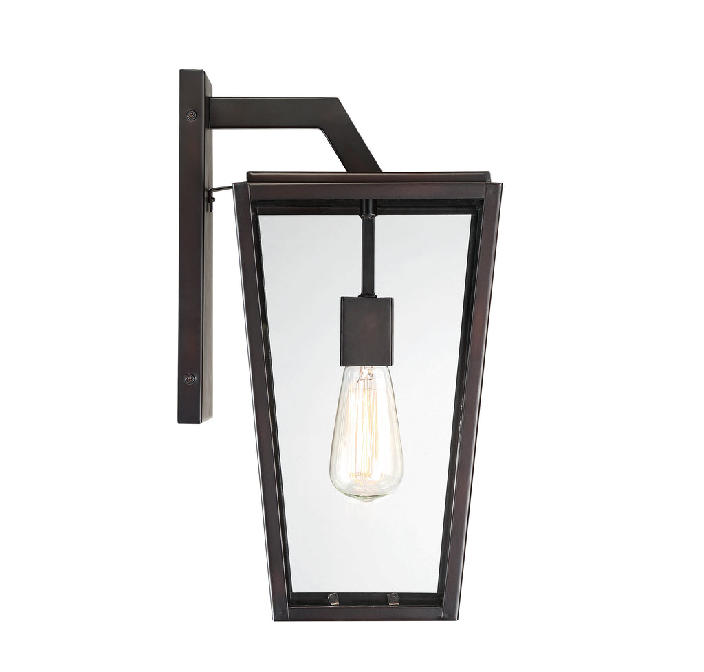 Modern Outdoor Wall Lantern in English Bronze Finish | Alternate View