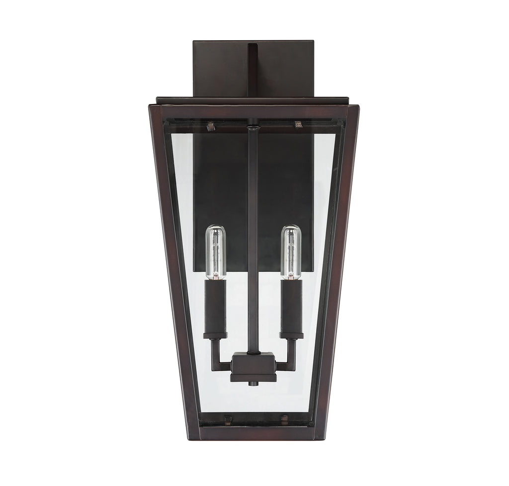 Modern Outdoor Wall Lantern English Bronze | Alternate View