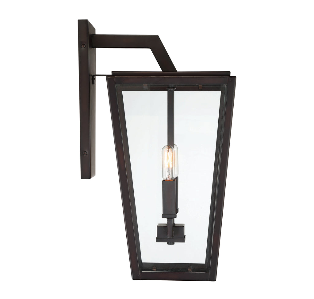 Modern Outdoor Wall Lantern English Bronze | Alternate View