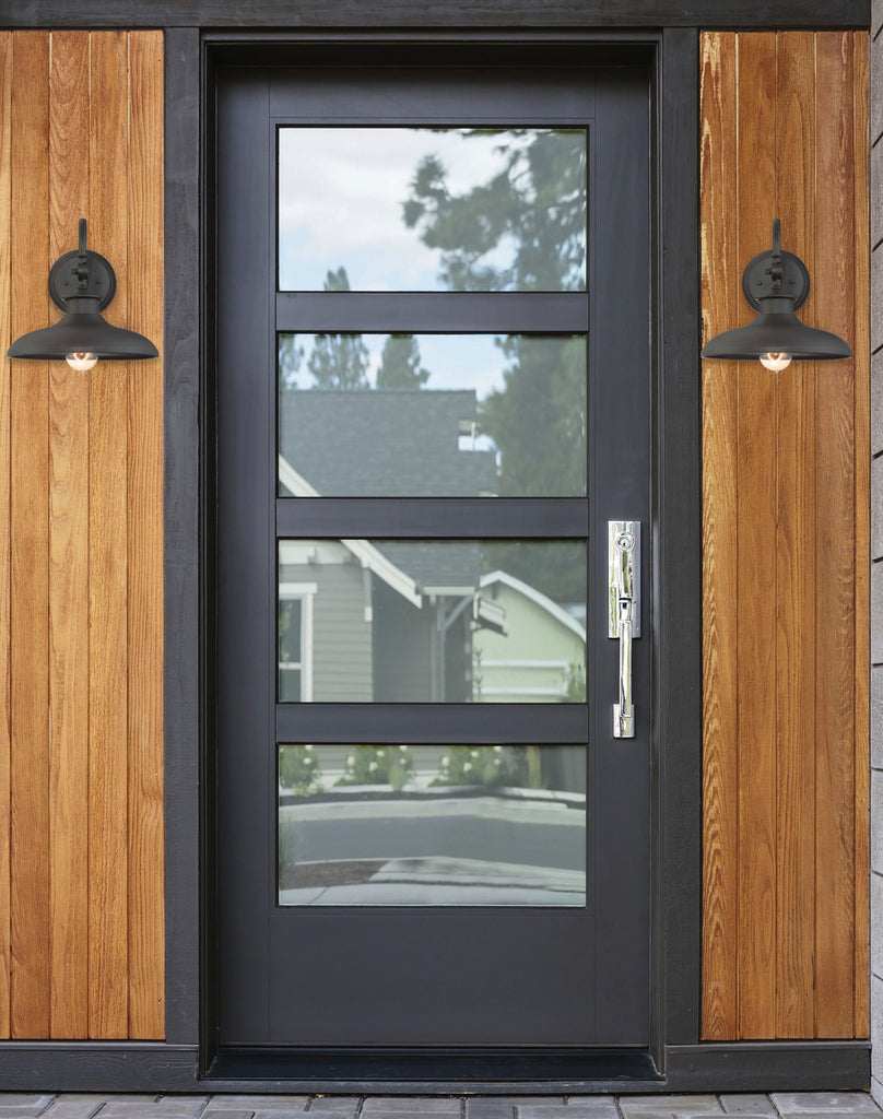 Vintage Black Farmhouse Outdoor Wall Lantern - Home Exterior Lighting | Lifestyle View