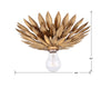 Transitional Ceiling Light | Wrought Iron Leaves | Antique Gold Silver | Item Dimensions