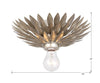 Transitional Ceiling Light | Wrought Iron Leaves | Antique Gold Silver | Item Dimensions