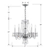 Park Avenue Classic 5-Light Crystal Chandelier - Elegance and Glamour | Item Dimensions