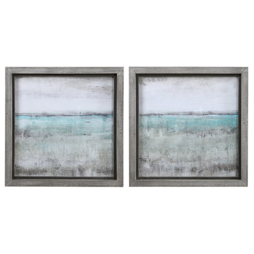 Hampton Retreat Landscape Art | Rustic Gray Frame