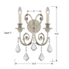 Hollywood Hills 2 Light Traditional Wall Mount in Olde Silver | Item Dimensions