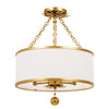 Antique Gold Wrought Iron Ceiling Light | Floral Transitional Fixture