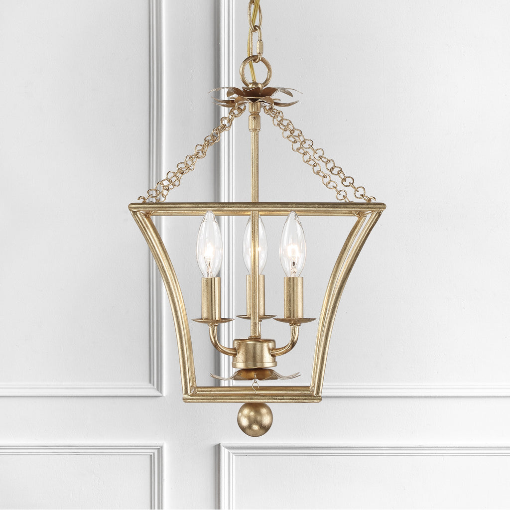 Gramercy Park 3 Light Transitional Lantern | Antique Silver & Gold | Lifestyle View
