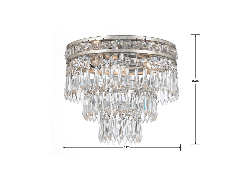 Crystal Ceiling 3 Light - Sunset Strip Fixture | Item Dimensions