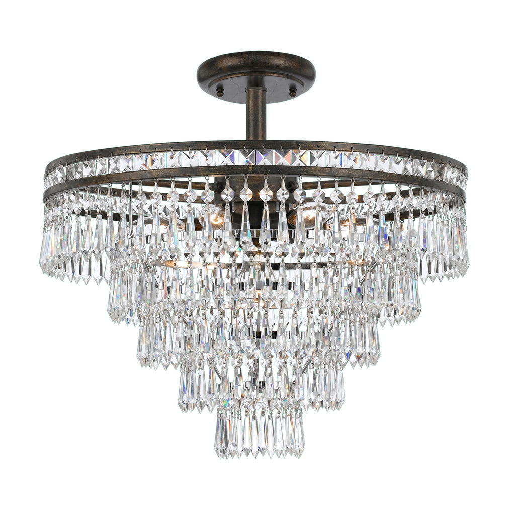 Sunset Strip 7 Light Crystal Luxury Ceiling Mount - Home Lighting