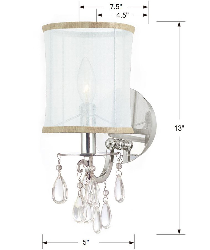 Chic Crystal Wall Sconce | Modern Lighting | Item Dimensions