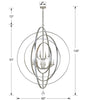 Industrial Sphere Chandelier | English Bronze, Antique Silver | Item Dimensions
