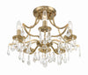 Transitional Ceiling Mount 5-Light Crystal Chandelier | Vibrant Gold, Polished Chrome | Alternate View