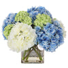 Providence Bouquet Hydrangea Flower Arrangement in Clear Glass Vase - Alternate Image