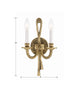 Park Avenue Classic 2 Light Wall Mount - Traditional Brass Sconce | Item Dimensions