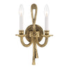 Park Avenue Classic 2 Light Wall Mount - Traditional Brass Sconce