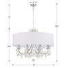 Central Park Chic Chandelier | Crystal Jewels, Silk Drum Shade | Item Dimensions