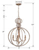 Chic Transitional Chandelier Distressed Twilight | Item Dimensions