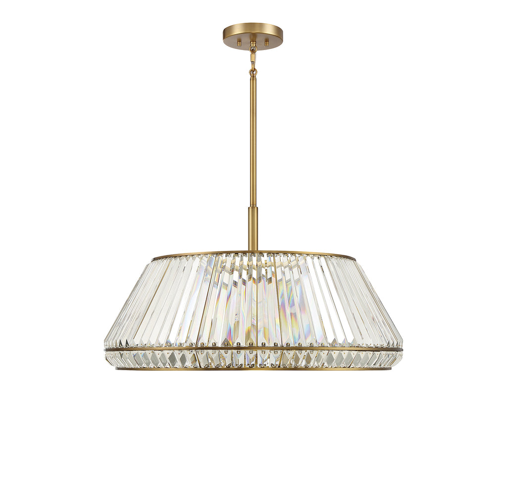 Beverly Hills Glamour 6 Light Pendant in Warm Brass Finish | Alternate View