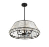 Beverly Hills Glamour 6 Light Pendant in Matte Black Finish | Alternate View