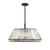 Beverly Hills Glamour 6 Light Pendant in Matte Black Finish 