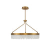 Warm Brass Glam Pendant Light with Calcite Accents | Alternate View