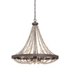 Village Boho 5-Light Pendant with Rustic Fossil Stone Finish