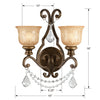 Traditional Bronze Umber Wall Mount 2 Light Fixture | Item Dimensions
