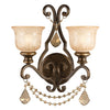 Traditional Bronze Umber Wall Mount 2 Light Fixture