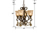 Elegant Bronze Umber Mini Chandelier with Amber Glass Globes | Item Dimensions