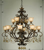 Bronze Chandelier with Amber Glass Globes | Item Dimensions