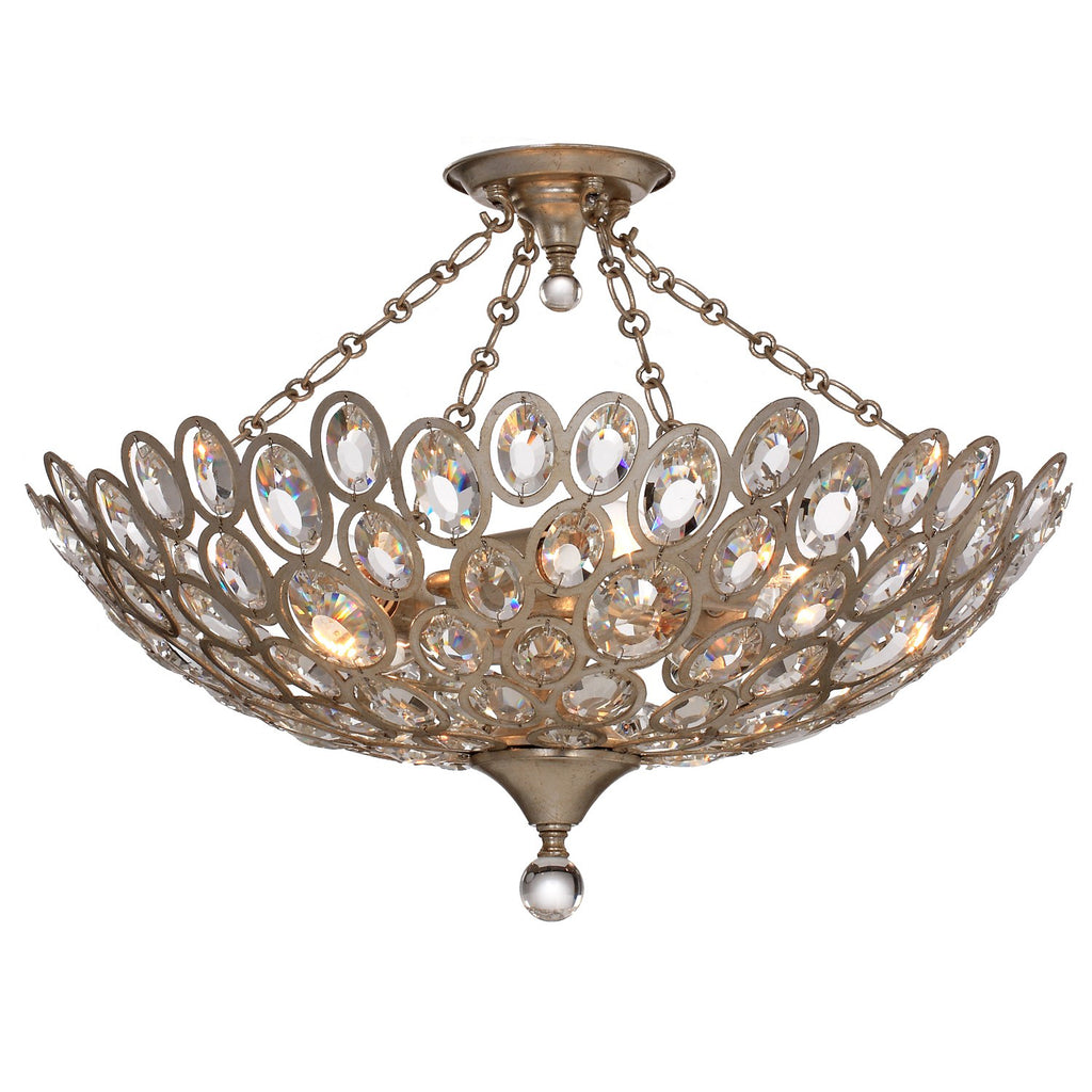 Beverly Hills Glamour 5 Light Ceiling Mount Distressed Twilight 