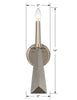 Polished Nickel Wall Sconce - Modern Contemporary Lighting | Item Dimensions