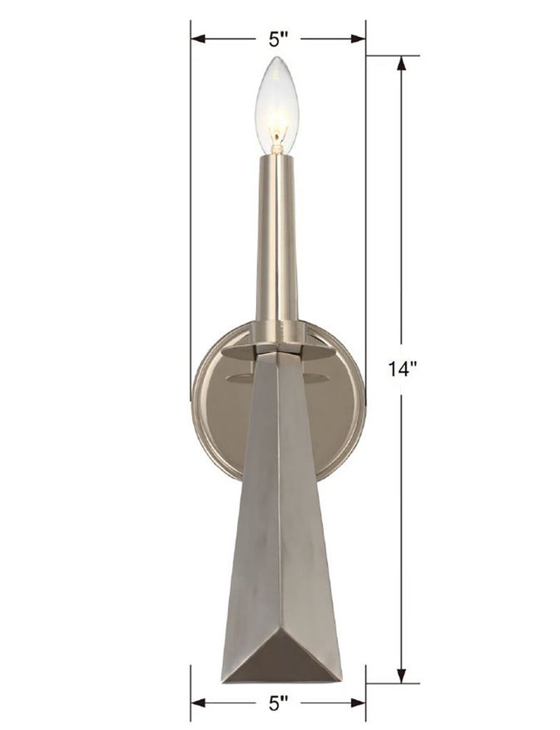 Polished Nickel Wall Sconce - Modern Contemporary Lighting | Item Dimensions