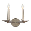 Polished Nickel Wall Sconce - Modern 2 Light Fixture