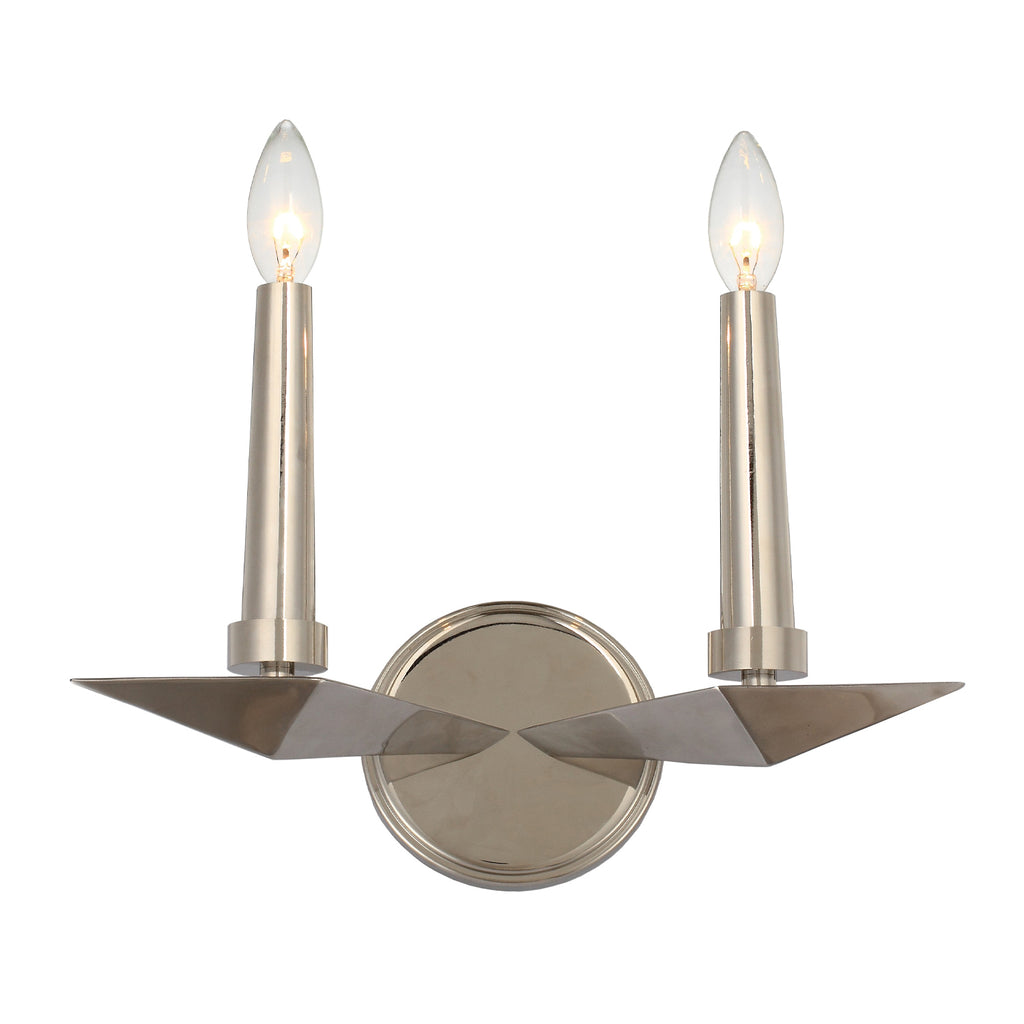 Polished Nickel Wall Sconce - Modern 2 Light Fixture