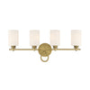 Bryant Park 4 Light Traditional Bath Fixture in Warm Brass