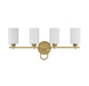 Bryant Park 4 Light Traditional Bath Fixture in Warm Brass | Alternate View