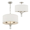 Polished Nickel Mini Chandelier with 3 Lights - Bryant Park Modern/Contemporary Lighting Fixture | Alternate View