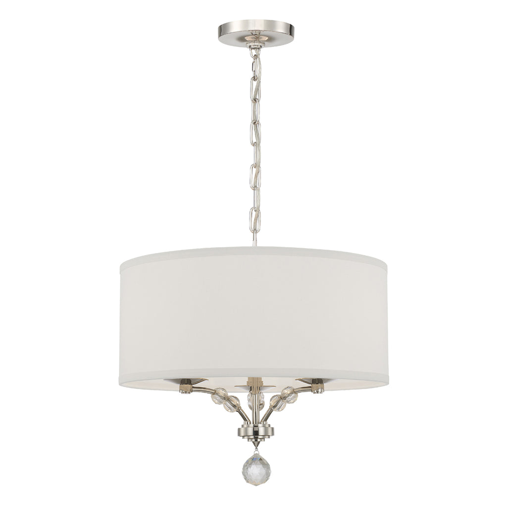 Polished Nickel Mini Chandelier with 3 Lights - Bryant Park Modern/Contemporary Lighting Fixture