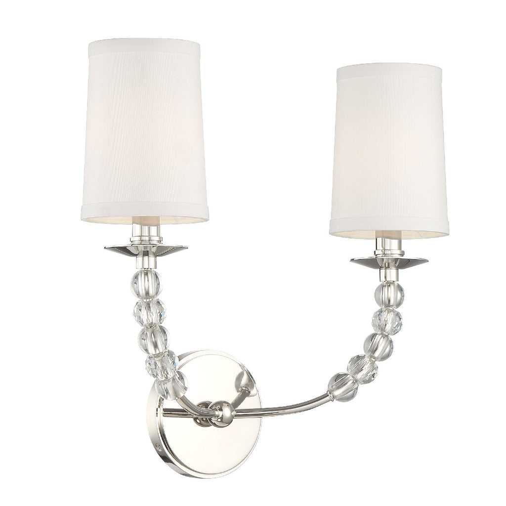Polished Nickel Wall Mount Light Fixture with 2 Lights - Modern/Contemporary Design | Alternate View